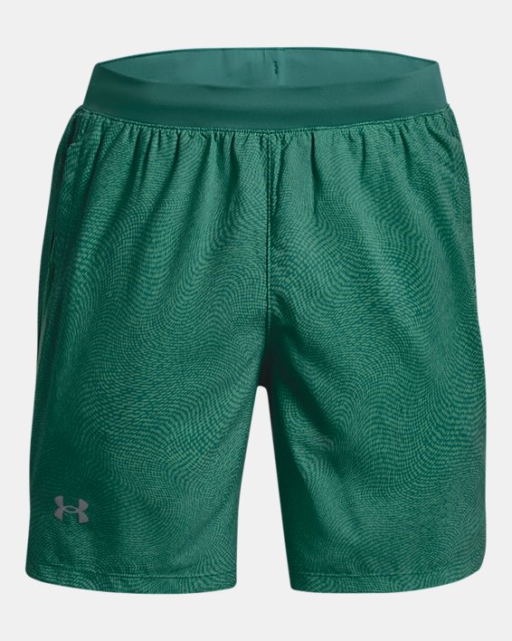 Men's UA Launch 7'' Printed Shorts, Green, pdpMainDesktop image number 6